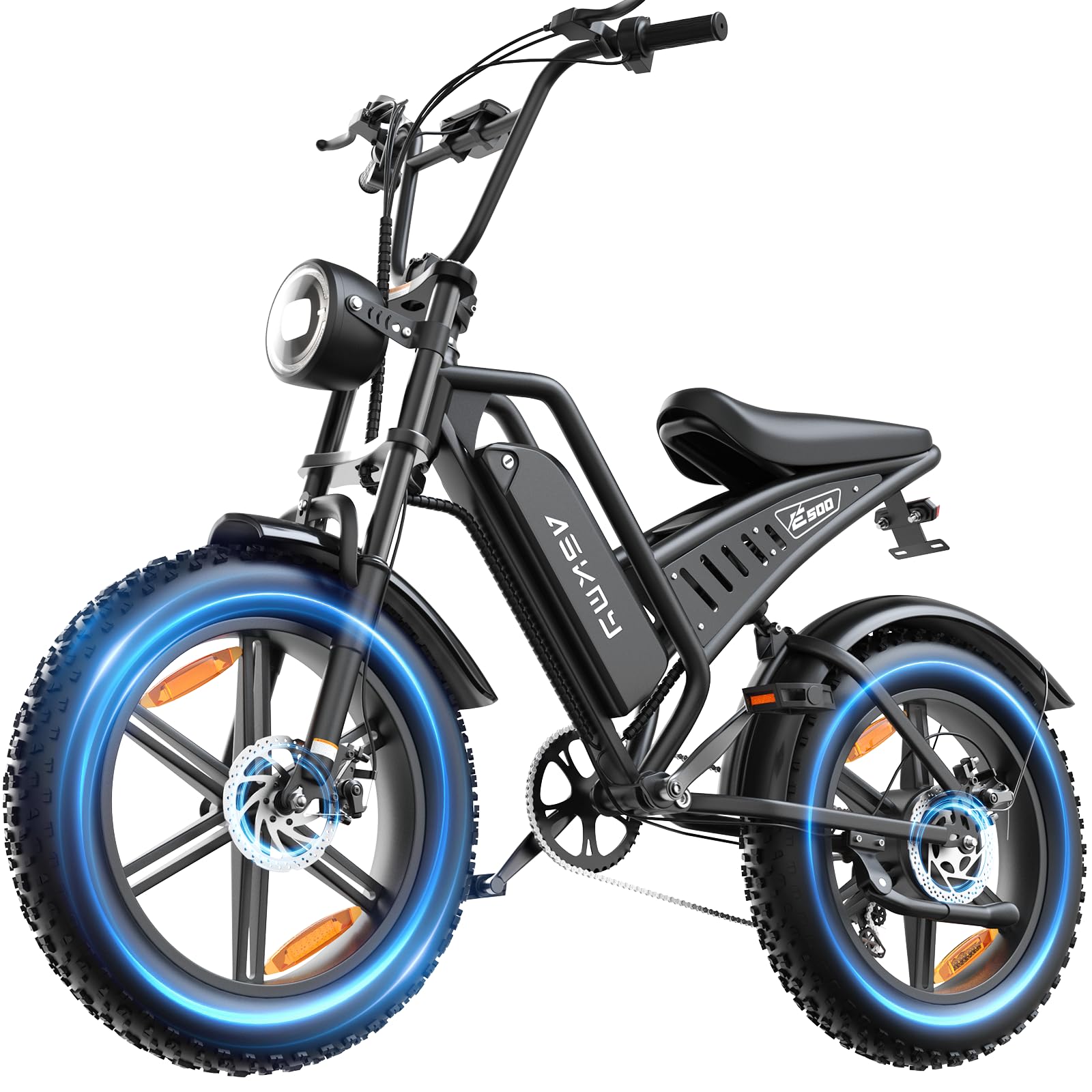 20" Fat Tire Electric Bike for Adults, 1500W Peak Motor E-Bike with 48V 15Ah Removable Battery, 60 Miles PAS Range, Dirt Electric Mountain Bicycles for Off Road and Commuting