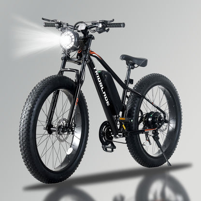 26" Electric Bikes for Adults Fat Tire Electric Mountain Bike with 36V 10.4AH Battery&250W Motor E-bike 21Speed with LCD Display Electric Commuter Bicycle for Men and Women (26inch Fat Tire ebike)