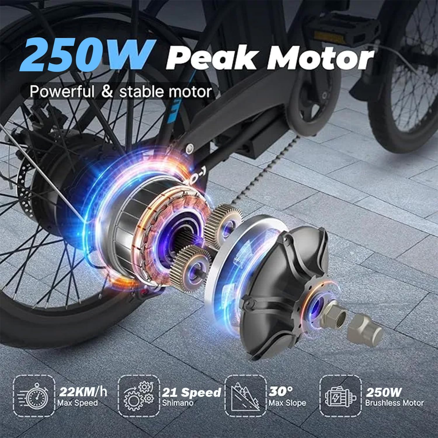 26" Electric Bikes for Adults Fat Tire Electric Mountain Bike with 36V 10.4AH Battery&250W Motor E-bike 21Speed with LCD Display Electric Commuter Bicycle for Men and Women (26inch Fat Tire ebike)